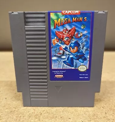 Mega Man 5 (Nintendo Entertainment System NES 1992) Authentic Genuine Tested • $170.99