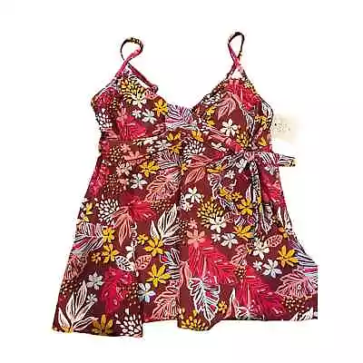 Isabel Maternity Women's Multicolor Floral Tankini Swim Top Size Large NEW • $10.50