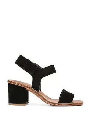 VIA SPIGA Womens Black Kamille Block Heel Leather Slingback Sandal 7.5 M • $19.99