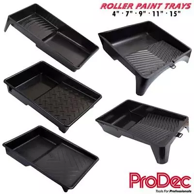 Prodec Paint Roller Tray Black Plastic & Painting Liner Trays - 4  7  9  11  15  • £5.49