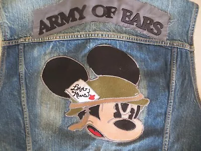$80 • Buy Levi's X Mickey Mouse  Army Of Ears  Custom Blue Denim Vest Mens Large
