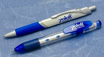 Pfizer Zoloft Drug Rep Pharmaceutical Promo Advertising Medical Pens Lot Of 2 • $9.98