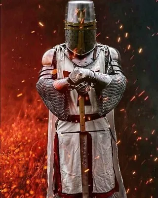 Medieval Templar Knight Full Body Set Armour Cosplay Halloween Suit Armor • $248.31