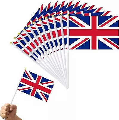 50 X Union Jack Hand Waving Flags King Coronation Street Party Decoration Supply • £6.78