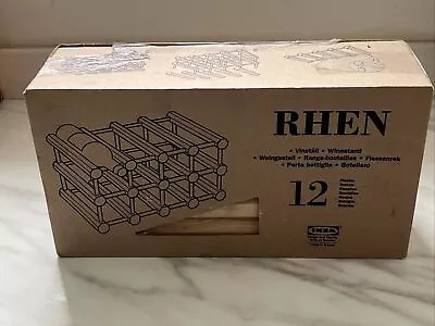 Vintage IKEA RHEN Wood Wine Rack Holds 12 Bottles - New In Box • £17.99