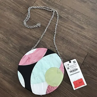 Zara Multicolor Marble Effect Clutch Purse Strap Brand New ! • $29