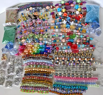 Big Lot 100 Piece Of Beads Murano Glass Boho Clay Plastic Charms - B1121 • $38