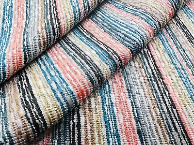 Romo Multicolor Striped Epingle FR Velvet Fabric- Issia / Mandarin 2 Yds 7963/05 • $180