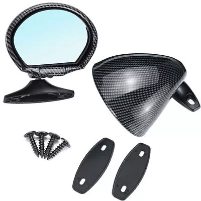2X Carbon Fiber Classic Car Door Side Mirrors Retro Rearview Mirror Universal • $113.20