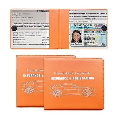 2x Large Car Registration And Insurance Holder Auto Essential Document Organizer • $10.14