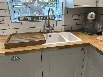 £46 • Buy  Raised Wooden Pine Worktop Draining Board For A Belfast/Butler Sink Medium 