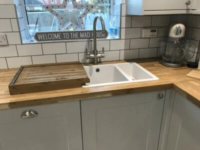 £46 • Buy  Raised Wooden Pine Worktop Draining Board For A Belfast/Butler Sink Medium 