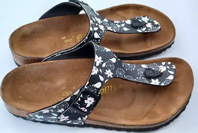 £39.99 • Buy Birkenstock Papillio Black &white Floral Gizeh Thong- Uk 7, Eur 40 Regular