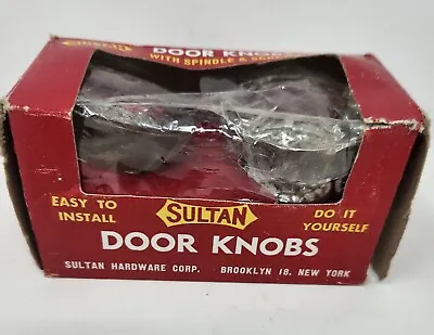 Vintage NOS In Box Glass Door Knob Set  Sultan  Hardware Brooklyn NY • $45