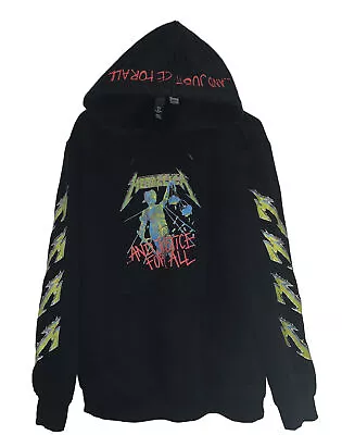 Metallica And Justice For All Hoodie Mens Medium Heavy Metal Band Logo Rock H&M • $24