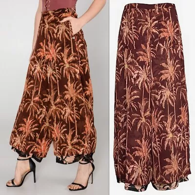 NWoT Scotch & Soda Maison Scotch Extra Wide Palm Printed Pants W/pockets Size S • $29.99