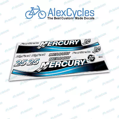 Mercury 25 HP Blue Bigfoot FourStroke Laminated Outboard Motor Decals Stickers • $19.70