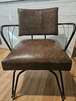 Vintage MCM Viko Vinyl Swivel Chair * Industrial * Minimalist Style  • $400