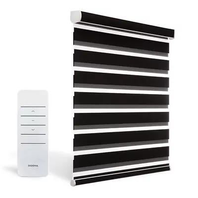 Motorized WIFI Zebra Blind 85% Blackout Roller Shade Waterproof Window Treatment • $291.99