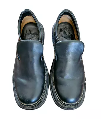 Men’s Born Slip On Leather Shoes Black Loafers Size 10 1/2M • $45.90