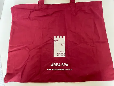 Hotel Veronesi La Torre Italy Fabric Tote Reusable Shopping Bag 20”x17” • $25