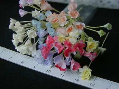 40 Miniature Mulberry Paper Flower Doll House Assorted Colours 1:12 Handmade • $3.97