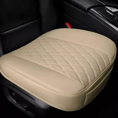 Car Beige Front Seat Cover Full Surround Breathable PU Leather Pad Auto Cushion • $22.24