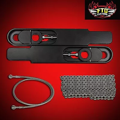2001 GSXR 750 Swingarm Extensions Kit 12  Stretch Chain And 36  Brake Line • $348