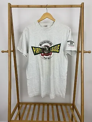 VTG Moosehead Beer Party League Play Ball Single Stitch T-Shirt Size L USA • $22.45
