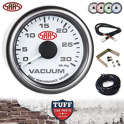 SAAS Vacuum Gauge White Face Dial 52mm Multi Colour + Sender & Fitting Kit New • $66