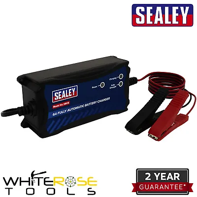 Sealey Battery Charger 12V 6A Fully Automatic 3-Stage GEL AGM Lead Acid Calcium • £37.55