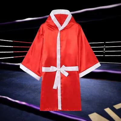 Boxing Robe Hooded Boxing Competition Training Boxing Robe Waist Belt • $20.88