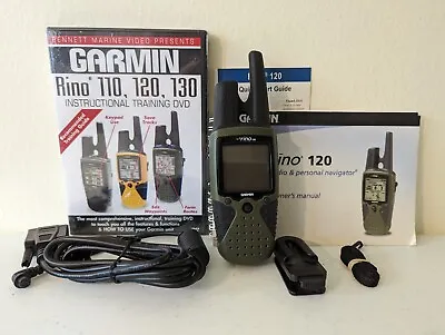 $110 • Buy Garmin Rino 120 2 Way Radio And GPS Navigation W/Manuals Tested Working