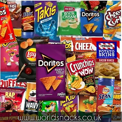 American Crisps Selection Box Hamper Gift USA Takis Herr’s Cheez Lays Cheetos • £29.99