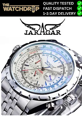 Men's Wristwatch Mechanical Automatic Watches Chronograph Steel  Business Watch • £32.99