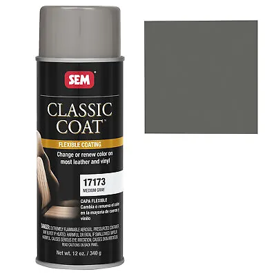 SEM Classic Coat Medium Gray Vinyl Leather Spray Car Paint SEM 17173 • $18.99