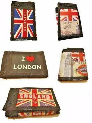 Union Jack London Tri-Fold Wallet With Chain Clip Mens Boys Gift Souvenir Purse • £3.99