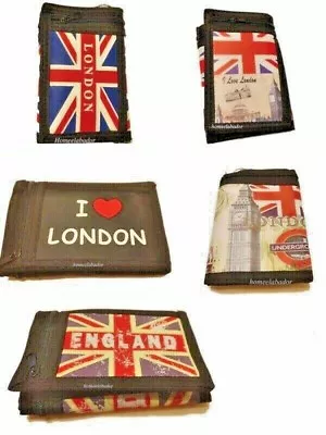 Wallet ID Card Credit Card Holder Union Jack Trifold Wallet With Chain Clip • £3.99