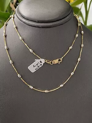$490 • Buy 18K Two Tone Diamond Cut Bead By The Yard Necklace