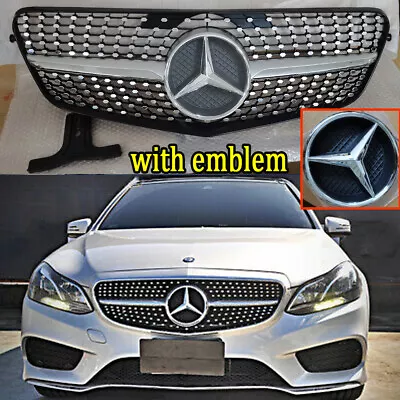 Diamond Grille For Mercedes-Benz W212 E Class E350 E550 2010-2013 Grill Black • $133.98