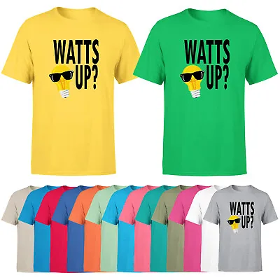 £10.99 • Buy Watts Up Mens T Shirt Funny Electrician Saying Lightbulb  Short Sleeve Tee