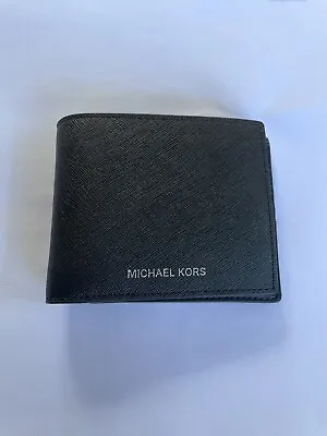 Michael Kors Billfold Wallet W/passcase Black Leather • $60