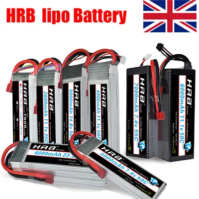 £46.39 • Buy HRB 2S 3S 4S 6S RC Lipo Battery 5000-6000mAh For Car Truck Helicopter Airplane