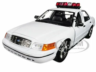 2001 Ford Crown Victoria Police Car W/ Lights & Sounds White 1/18 Motormax 73992 • $57.99