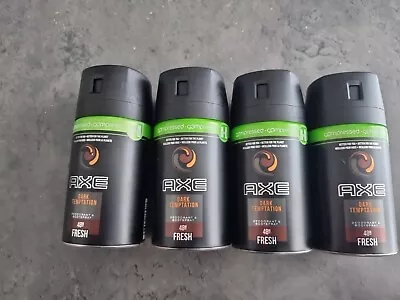 £11.49 • Buy 4 X 100ml Compressed Axe Body Deodorant Spray Mens Dark Temptation Travel Size