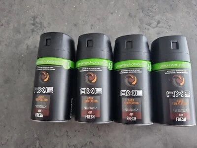 £11.49 • Buy 4 X 100ml Compressed Axe Body Deodorant Spray Mens Dark Temptation Travel Size