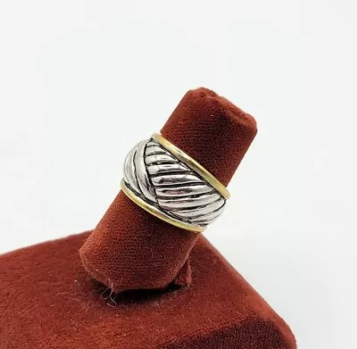 Vtg Sz 8 Ring Band Medieval Roman Jewelry 2-tone Pattern All The Way Around • $39.99