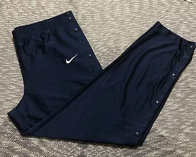 Vintage 90s Nike Tear Away Pants Mens XL  Blue Snap Warmup Track Basketball • $39.99