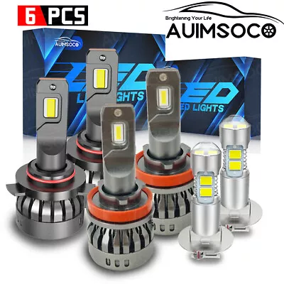 For 1993-1999 GMC Yukon LED Headlights Kit + Fog Light 6 Bulbs White Combo 6000K • $99.99