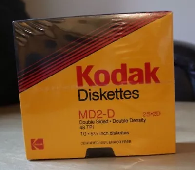 Kodak MD2-D  5 1/4  Diskettes Double Sided - Double Density (10 Pack) New-Sealed • £35